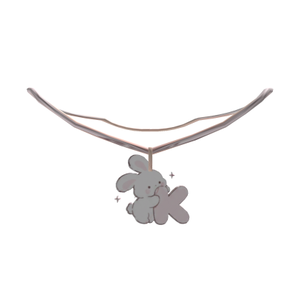 cute k pink bunny initial necklace 1.0