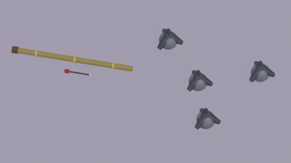 Low Poly Ninja Pack x24 Weapons Gear Dojo Props preview 3