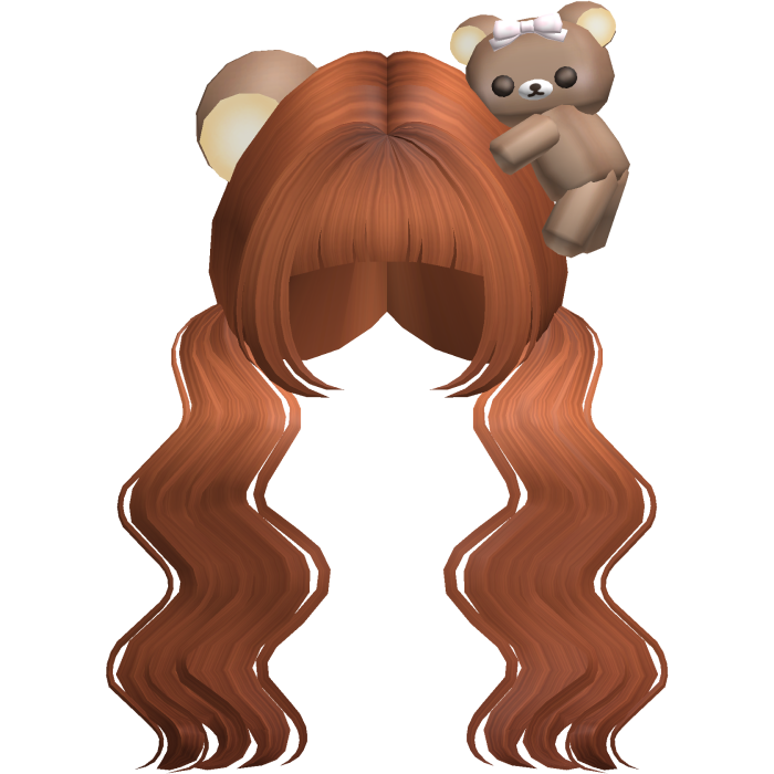 Flowy Wavy Ginger Long Pigtails With Bear