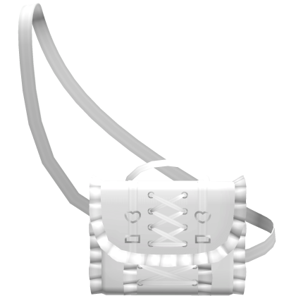 kawaii ruffled white letter waist bag 1.0 Roblox item