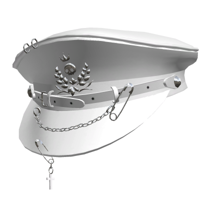 White Goth Captain Hat