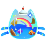 🐠Frutiger Aero Kitty fish bowl with fruits