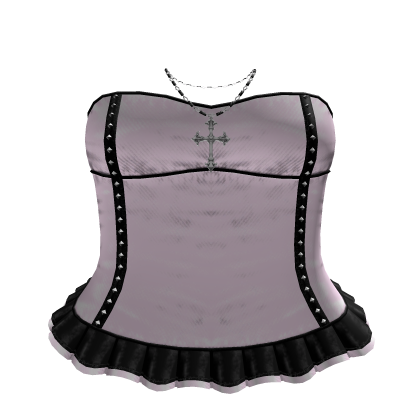 Eternal Corset Dress With Chain - Pink and Black