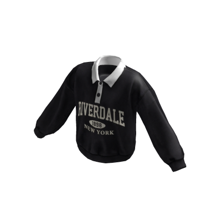 Y2K Vintage Baggy Polo Sweater (Black)