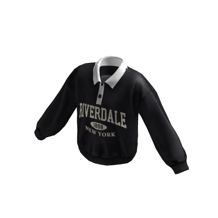 Y2K Vintage Baggy Polo Sweater (Black)