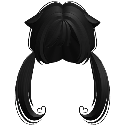 🤍 cutecore kitty cat girl pigtails black