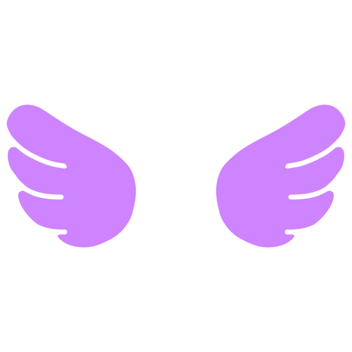 ♡ Cute Glowing Chibi Angel Wings Purple