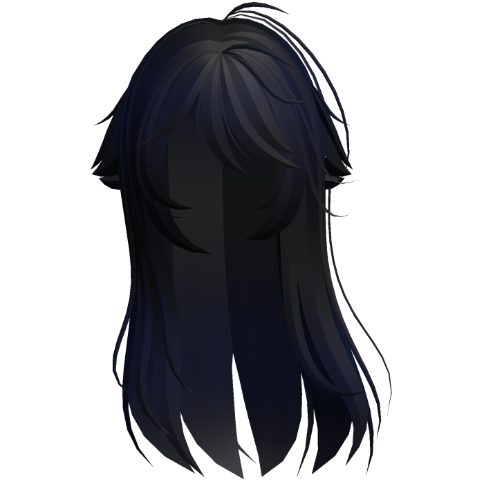 Navy Blue Shy Moe Cat Girl Windy Whispy Hair