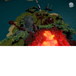 after the volcano icon