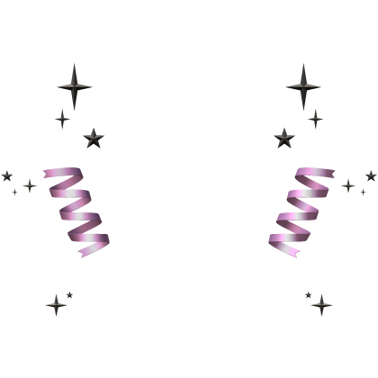 Sakura Antlers Pink Ribbon and Black Stars Add on