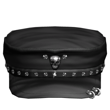 Black Skull Punk Grunge Cap Roblox item