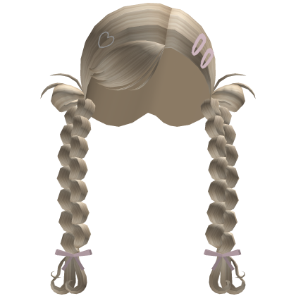 Long Blonde Braided Hair w/ Bows