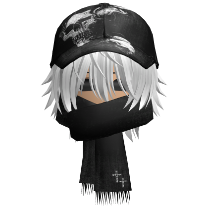 moe boy with emo skull hat + scarf