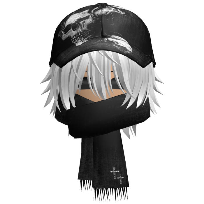 moe boy with emo skull hat + scarf