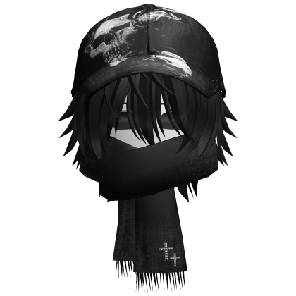 moe boy with emo skull hat + scarf