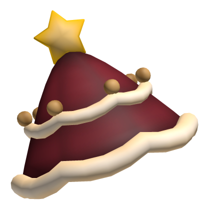 ♡ cute christmas tree star hat for winter in red