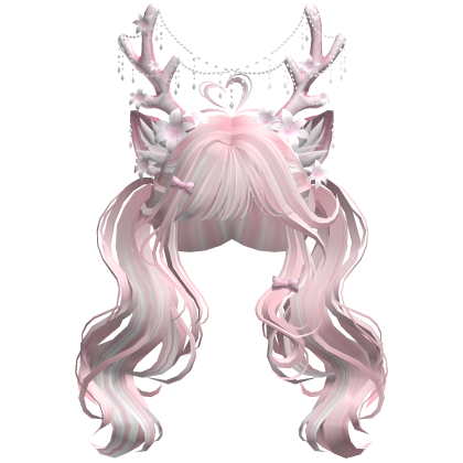 Ethereal Christmas Fairy Fawn Pigtails w/ Antlers