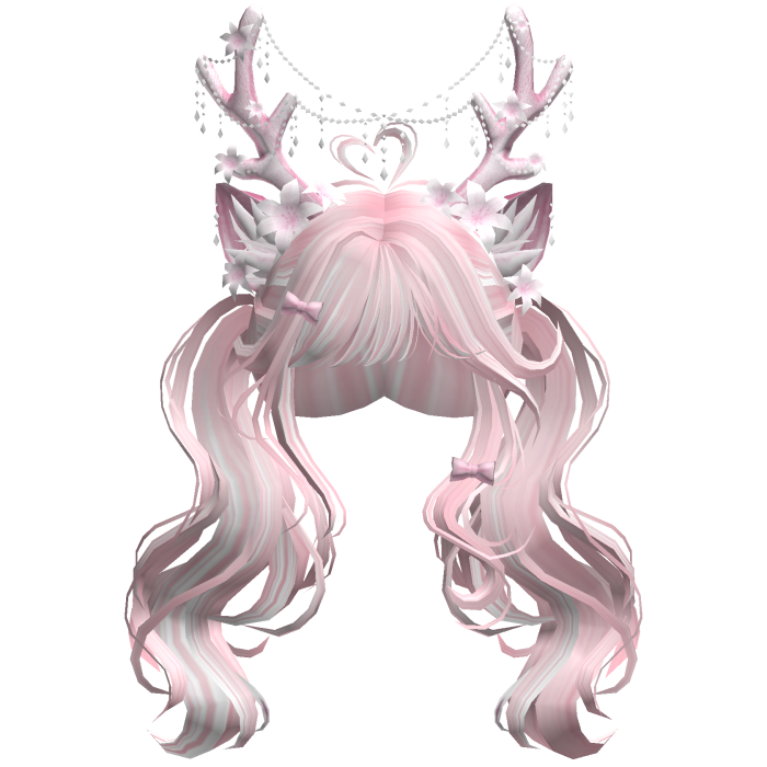 Ethereal Christmas Fairy Fawn Pigtails w/ Antlers