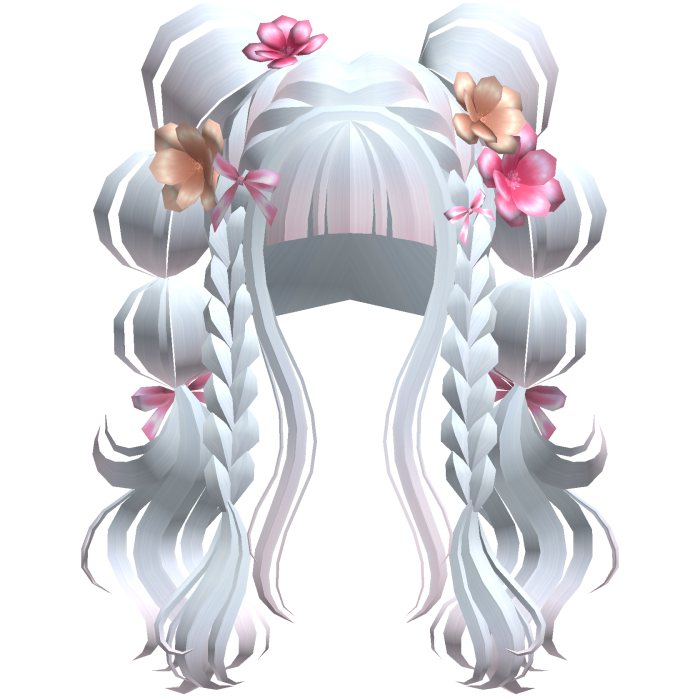 Blossoming Angelic Floral Curly Pigtail Light Pink