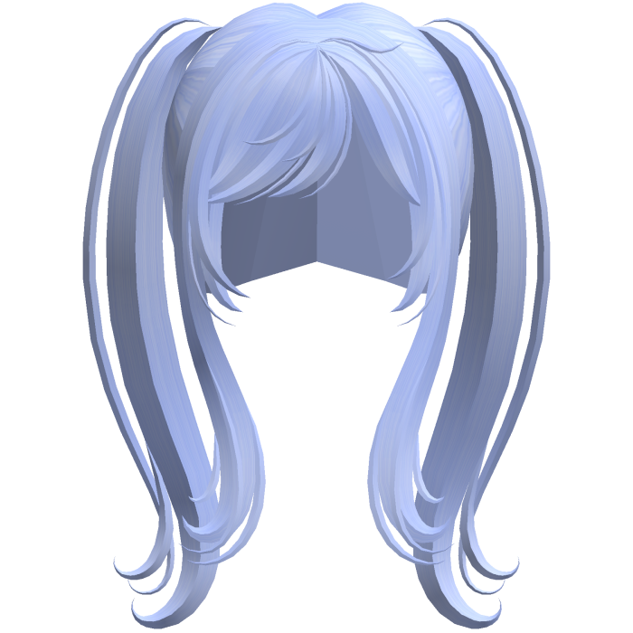 blue long dolly moe twin tail anime hair