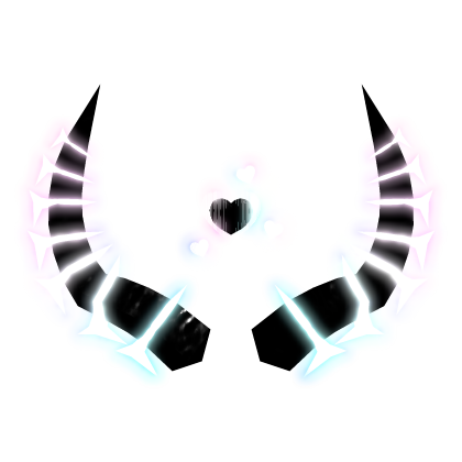 Glowing Blue Pink Heart Changing Color Horn Black