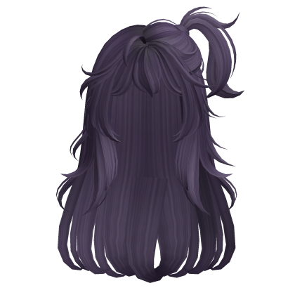 Anime Gyaru Hair w/ Ponytail & Bangs (Dark Purple) Roblox item