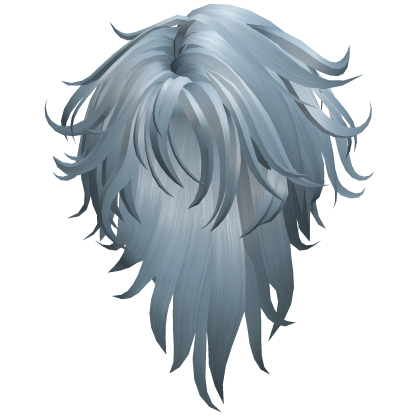 Long Textured Wolf Cut Hair - Ice Blue