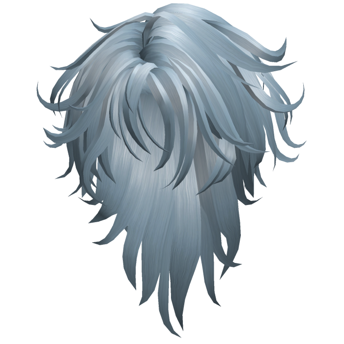 Long Textured Wolf Cut Hair - Ice Blue