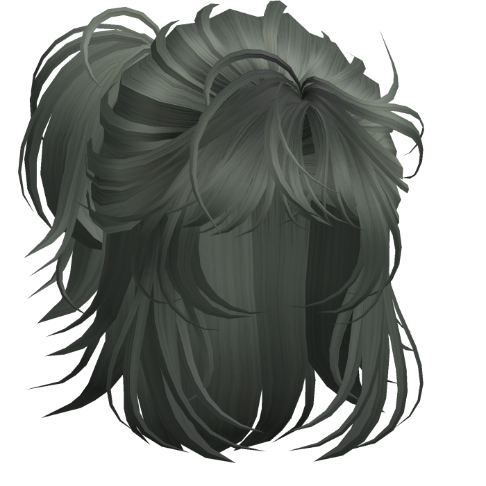 Anime Androg Wolfcut Ponytail Dark Green