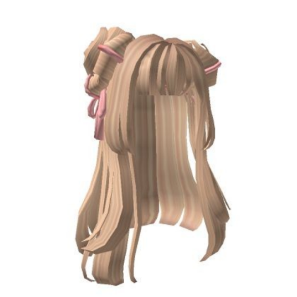 Cute pink ribbon hair Roblox decal