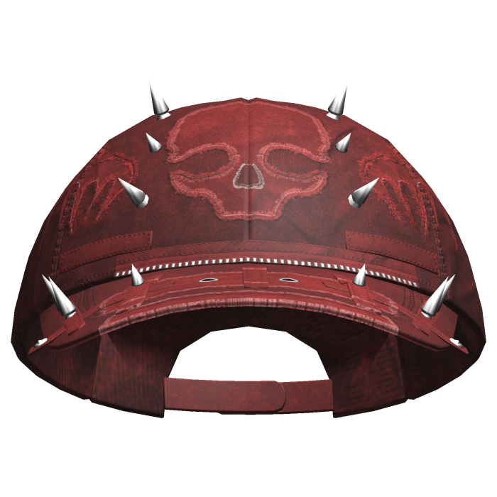 Punk Skeleton Pierced Cap Red