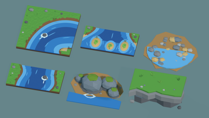 Low Poly Nature Pack x60 Waterfall Pond Cave Vine preview 7