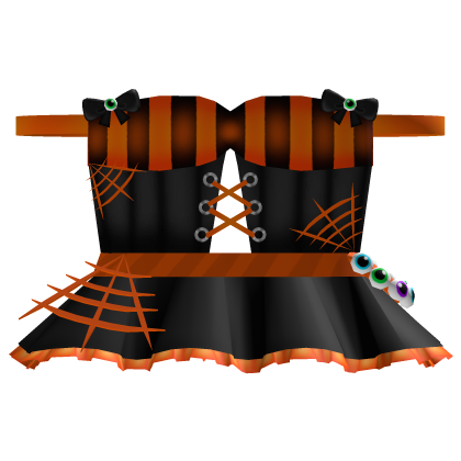 [HALLOWEEN] Pumpkin Orange Spiderweb Dress