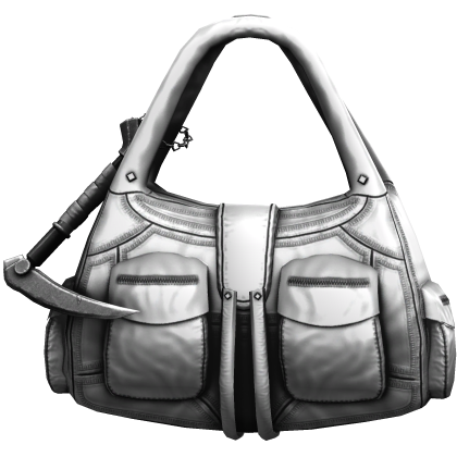 White Handheld Streetwear Cargo Bag w/ Scythe
