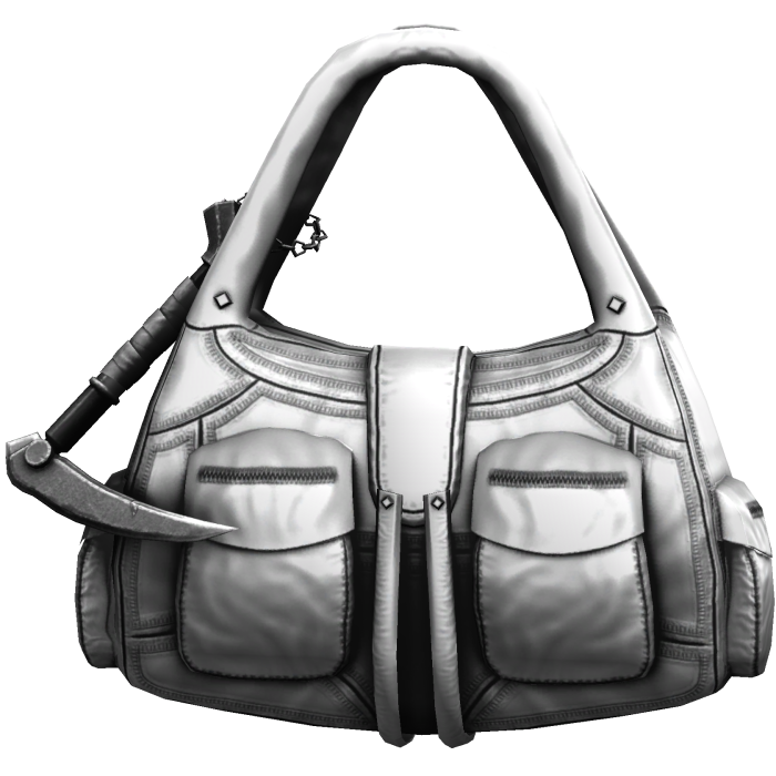 White Handheld Streetwear Cargo Bag w/ Scythe