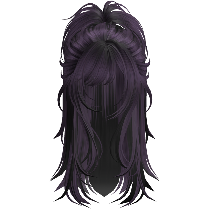 Wolfcut Spikey Half Up Purple&Black