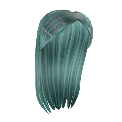 Y2K Sleek Teal Hair w/ Clips Roblox item