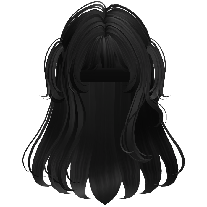 Black soft layered hime hair
