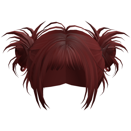 Dark Red Cute Y2k Spikey Buns