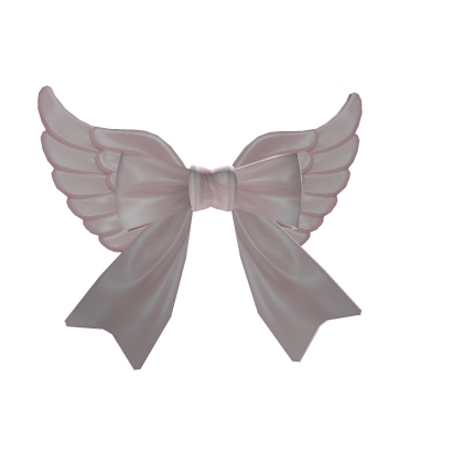 Satin Angel Wings Bow - Pink