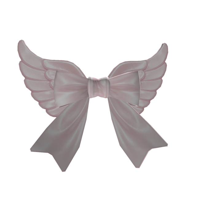 Satin Angel Wings Bow - Pink