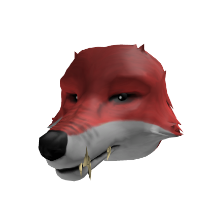 Werefox - Red Fox Head - Realistic Red White Beast