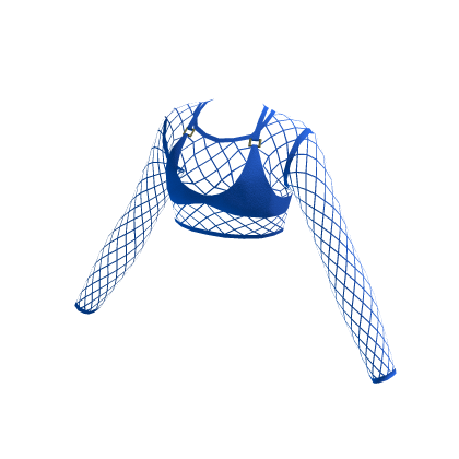 Blue Fishnet Rave Crop Top