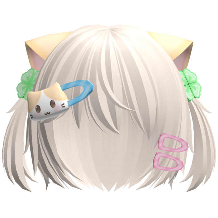 ♡ kawaii short pastel cat hair w pigtails n clip