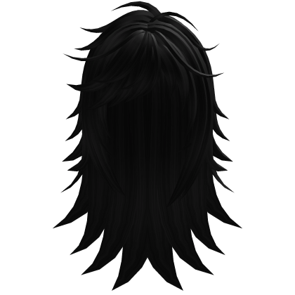 Emo Scene Messy Hair Side Bangs Black Roblox item