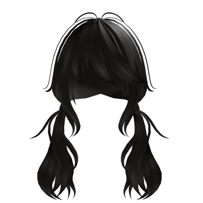 black fluffy grunge emo kawaii messy pigtails Roblox item