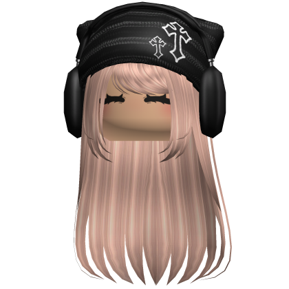 Y2K Cool Girl Hair w Hat + Headphones Blonde Roblox item