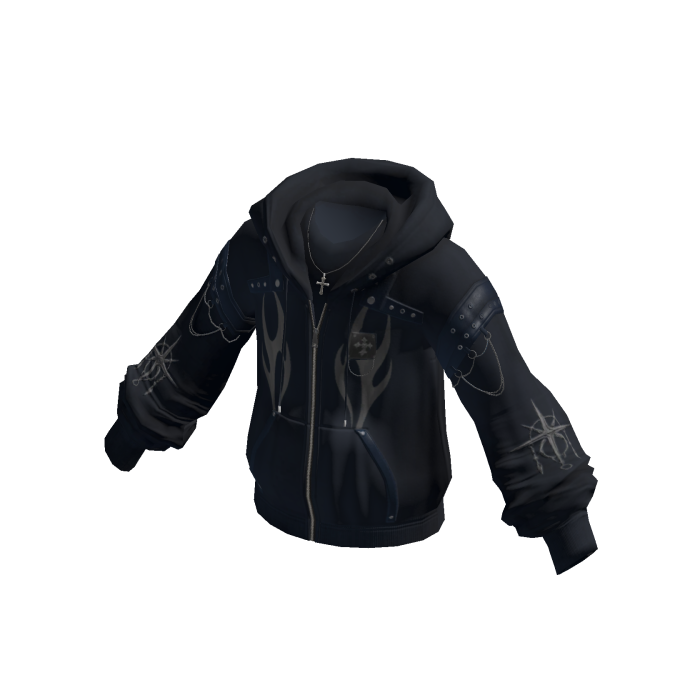 Faded Graphic Hooded Jacket (Navy)
