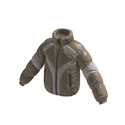 Puffer Jacket w/ Contrast Panels (Tan)