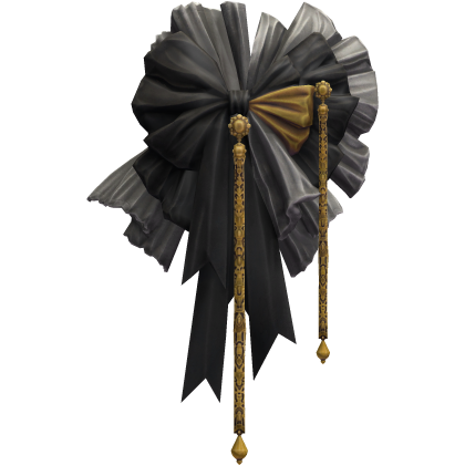 Black & Gold Lace Bow Headpiece Roblox item
